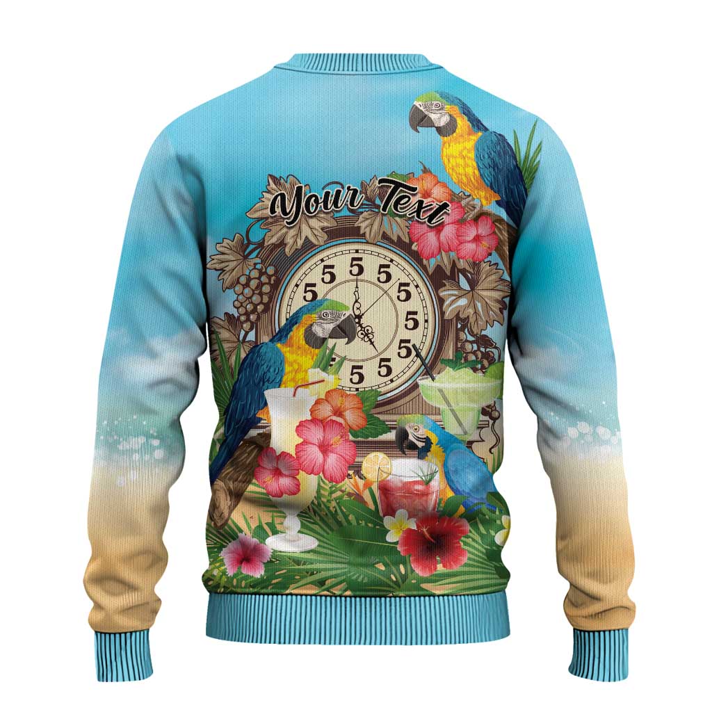 It's 5 o'clock Somewhere Ugly Christmas Sweater Hawaiian Tropical Parrots - Polynesian Pride