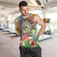 Personalized It's 5 o'clock Somewhere Men Tank Top Hawaiian Tropical Parrots - Polynesian Pride