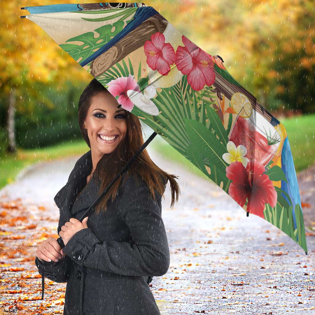 It's 5 o'clock Somewhere Umbrella Hawaiian Tropical Parrots - Polynesian Pride