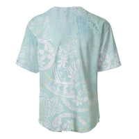 Polynesian Tiare Monstera Seafoam Green Baseball Jersey Liquid Style - Polynesian Pride