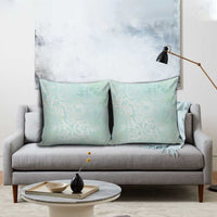 Polynesian Tiare Monstera Seafoam Green Pillow Cover Liquid Style - Polynesian Pride