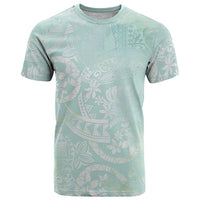 Polynesian Tiare Monstera Seafoam Green T Shirt Liquid Style - Polynesian Pride