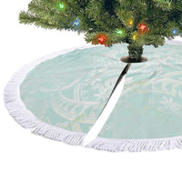 Polynesian Tiare Monstera Seafoam Green Tree Skirt Liquid Style LT01 - Polynesian Pride