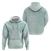 Polynesian Tiare Monstera Seafoam Green Zip Hoodie Liquid Style - Polynesian Pride
