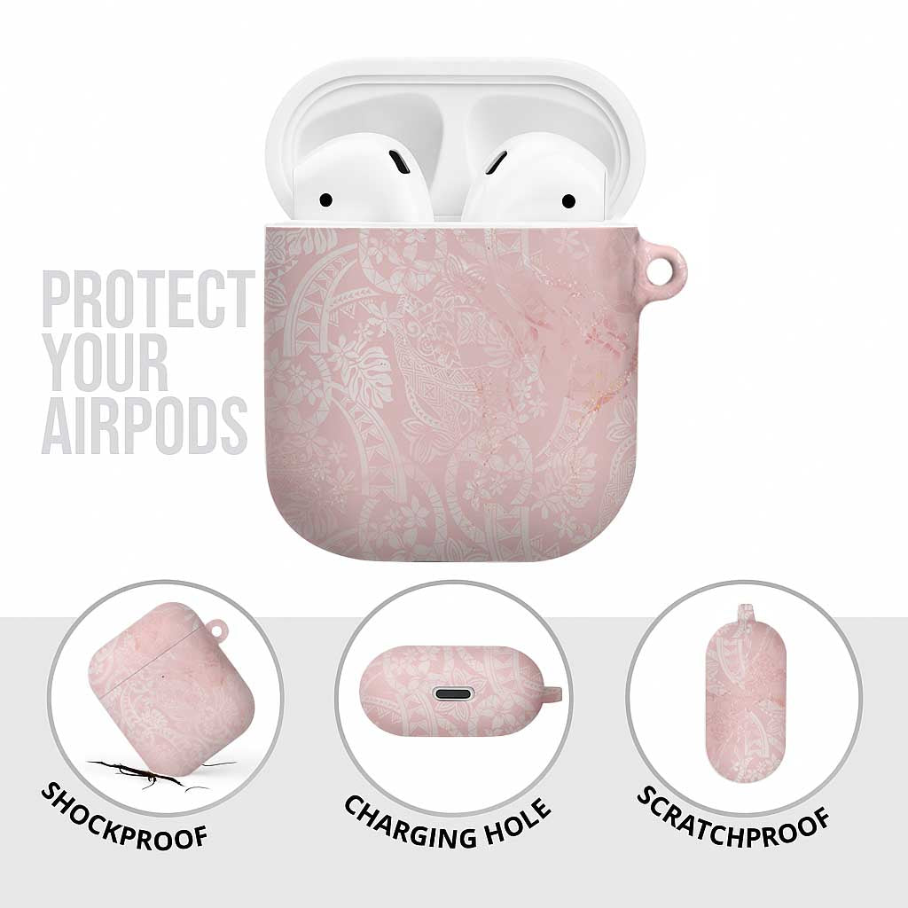Polynesian Tiare Monstera Soft Pink AirPods Case Liquid Style - Polynesian Pride
