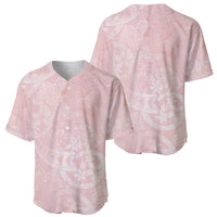 Polynesian Tiare Monstera Soft Pink Baseball Jersey Liquid Style - Polynesian Pride