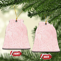 Polynesian Tiare Monstera Soft Pink Ceramic Ornament Liquid Style LT01 Bell Flake Pink - Polynesian Pride
