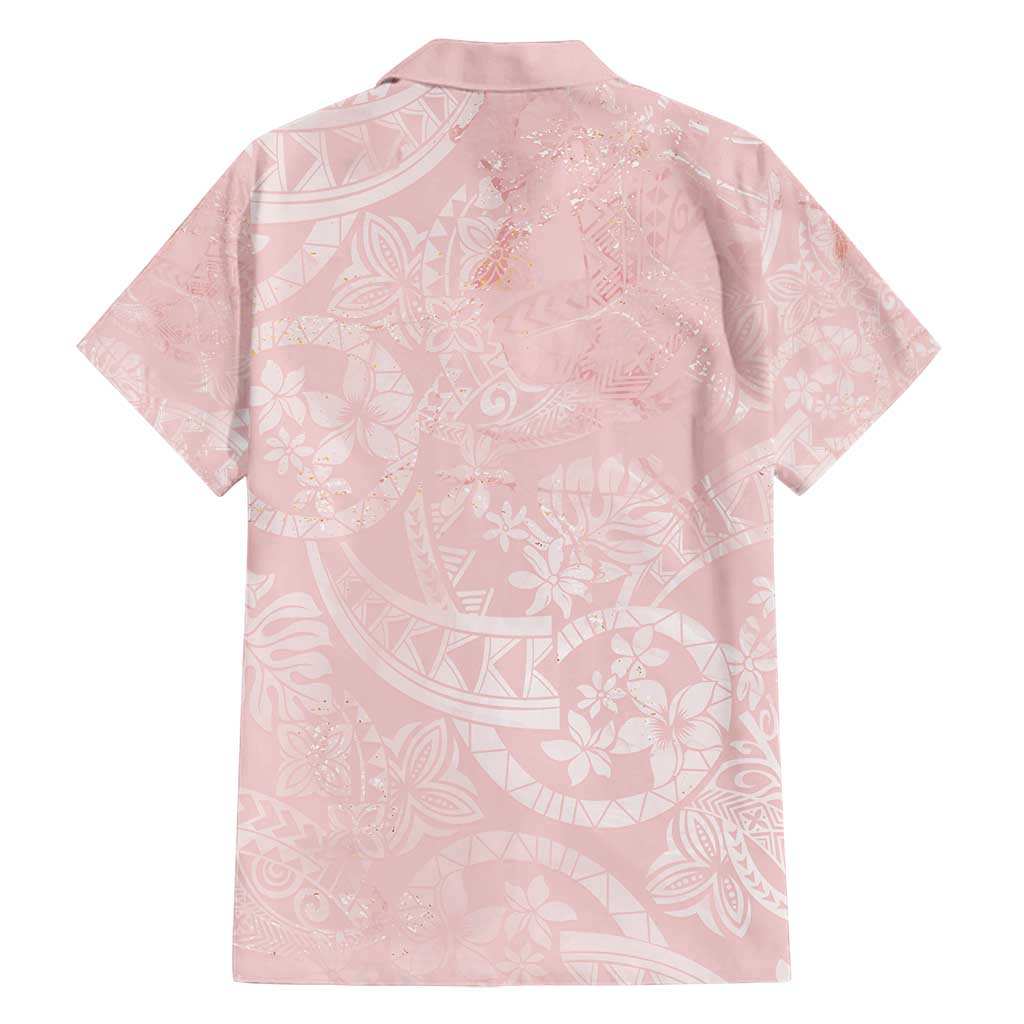 Polynesian Tiare Monstera Soft Pink Family Matching Puletasi and Hawaiian Shirt Liquid Style LT01 - Polynesian Pride