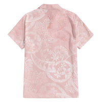 Polynesian Tiare Monstera Soft Pink Family Matching Puletasi and Hawaiian Shirt Liquid Style LT01 - Polynesian Pride