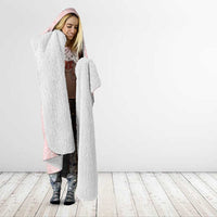 Polynesian Tiare Monstera Soft Pink Hooded Blanket Liquid Style - Polynesian Pride