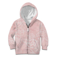 Polynesian Tiare Monstera Soft Pink Kid Hoodie Liquid Style - Polynesian Pride