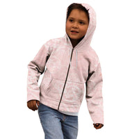 Polynesian Tiare Monstera Soft Pink Kid Hoodie Liquid Style - Polynesian Pride
