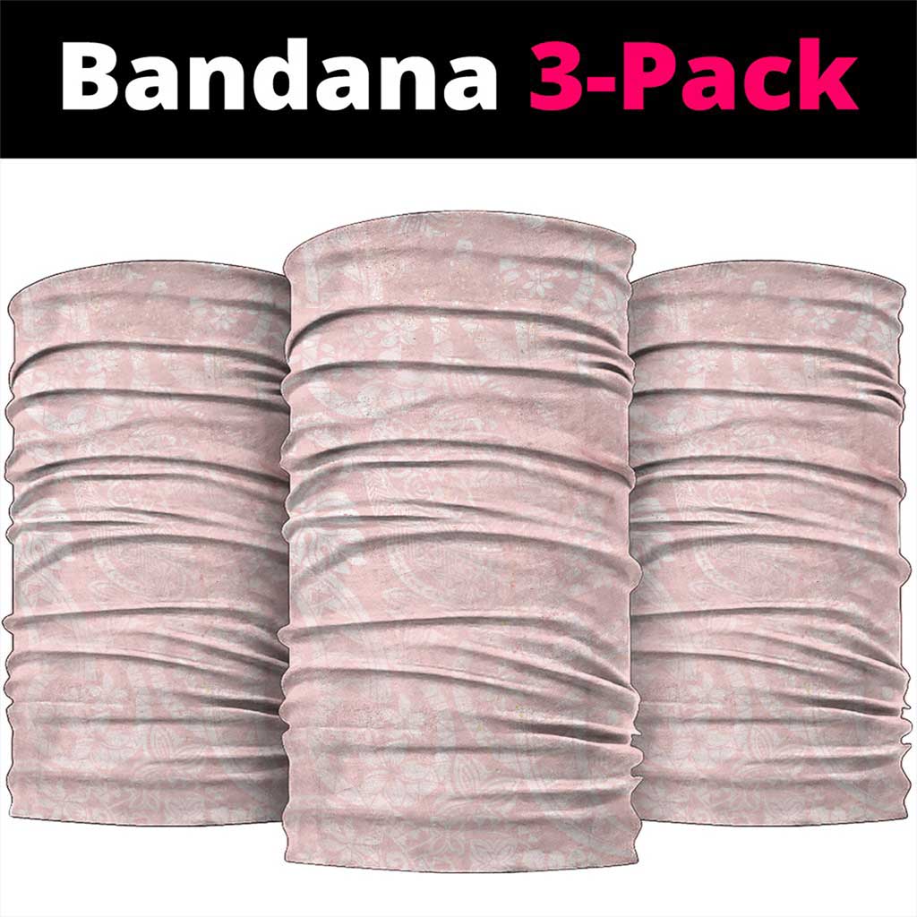 Polynesian Tiare Monstera Soft Pink Neck Gaiter Liquid Style - Polynesian Pride
