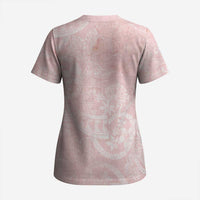 Polynesian Tiare Monstera Soft Pink Scrub Top Liquid Style LT01 - Polynesian Pride