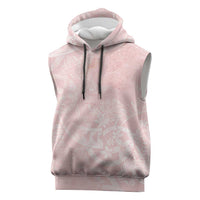 Polynesian Tiare Monstera Soft Pink Sleeveless Hoodie Liquid Style LT01 Pink - Polynesian Pride