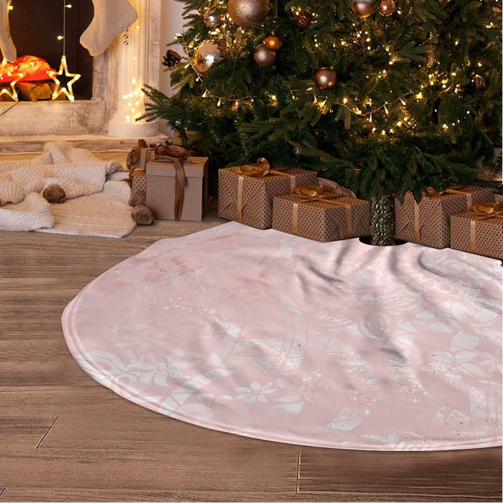 Polynesian Tiare Monstera Soft Pink Tree Skirt Liquid Style LT01 - Polynesian Pride