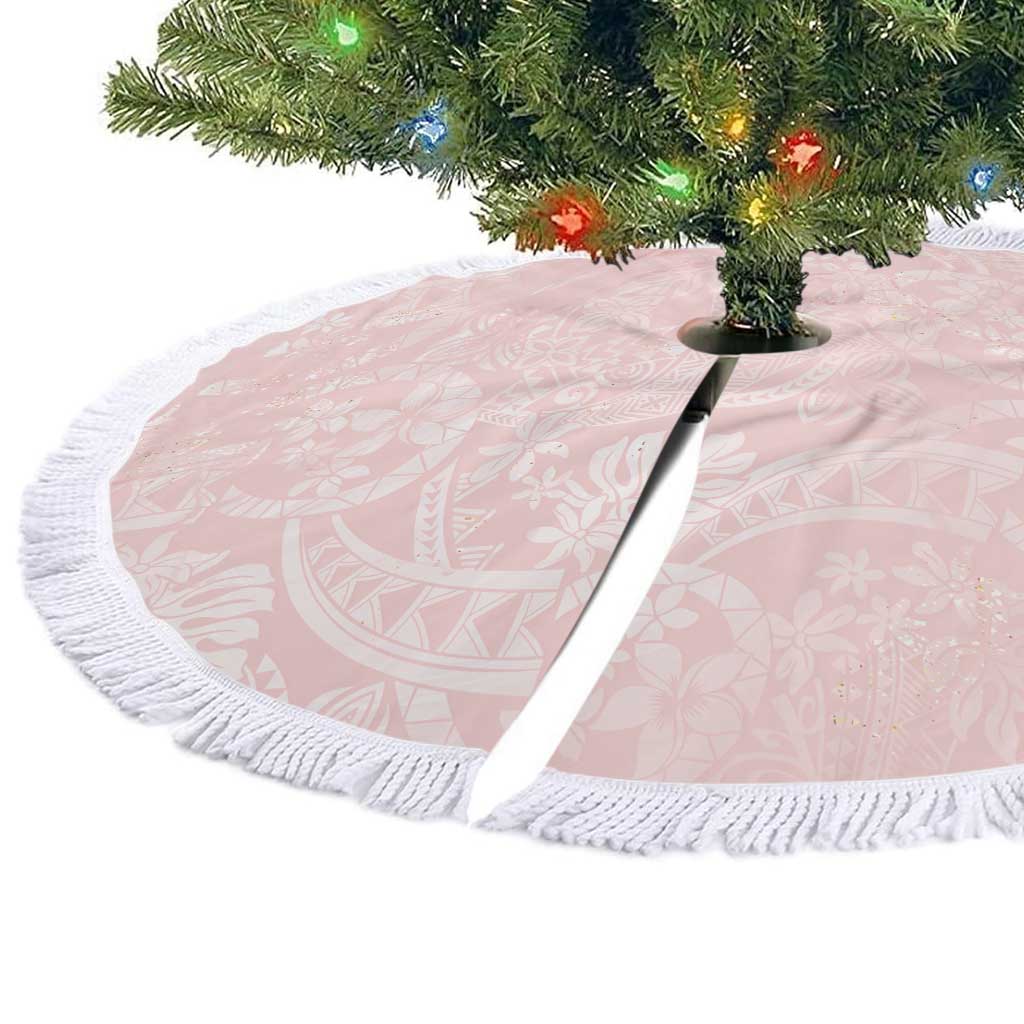 Polynesian Tiare Monstera Soft Pink Tree Skirt Liquid Style LT01 - Polynesian Pride