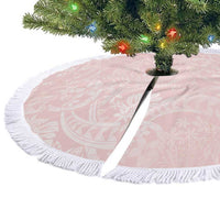 Polynesian Tiare Monstera Soft Pink Tree Skirt Liquid Style LT01 - Polynesian Pride
