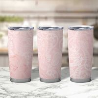 Polynesian Tiare Monstera Soft Pink Tumbler Cup Liquid Style - Polynesian Pride