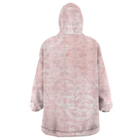 Polynesian Tiare Monstera Soft Pink Wearable Blanket Hoodie Liquid Style LT01 - Polynesian Pride