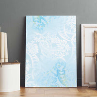 Polynesian Tiare Monstera Baby Blue Canvas Wall Art Liquid Style LT01 - Polynesian Pride