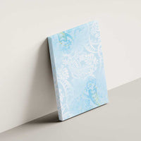 Polynesian Tiare Monstera Baby Blue Canvas Wall Art Liquid Style LT01 - Polynesian Pride