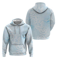 Polynesian Tiare Monstera Baby Blue Hoodie Liquid Style - Polynesian Pride