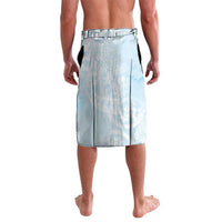 Polynesian Tiare Monstera Baby Blue Lavalava Liquid Style - Polynesian Pride