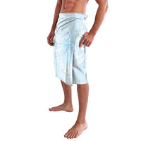 Polynesian Tiare Monstera Baby Blue Lavalava Liquid Style - Polynesian Pride