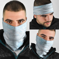 Polynesian Tiare Monstera Baby Blue Neck Gaiter Liquid Style - Polynesian Pride