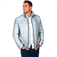 Polynesian Tiare Monstera Baby Blue Padded Jacket Liquid Style LT01 - Polynesian Pride