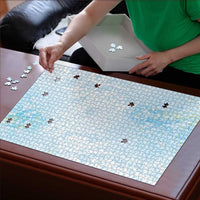 Polynesian Tiare Monstera Baby Blue Puzzle Liquid Style LT01 - Polynesian Pride
