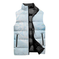 Polynesian Tiare Monstera Baby Blue Sleeveless Puffer Jacket Liquid Style LT01 - Polynesian Pride