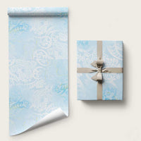 Polynesian Tiare Monstera Baby Blue Wrapping Paper Liquid Style LT01 58" × 23" Blue - Polynesian Pride