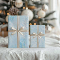 Polynesian Tiare Monstera Baby Blue Wrapping Paper Liquid Style LT01 - Polynesian Pride