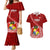 Tonga Rugby Couples Matching Mermaid Dress and Hawaiian Shirt Tongan Ngatu Pattern White Version LT01 Red - Polynesian Pride