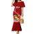 Tonga Rugby Mermaid Dress Tongan Ngatu Pattern White Version LT01 Women Red - Polynesian Pride