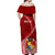 Tonga Rugby Off Shoulder Maxi Dress Tongan Ngatu Pattern White Version LT01 - Polynesian Pride