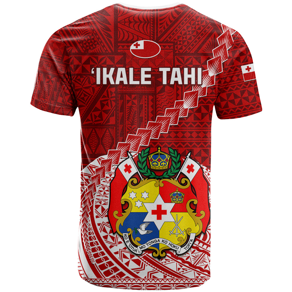 Tonga Rugby T Shirt Tongan Ngatu Pattern White Version LT01 - Polynesian Pride
