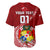 Custom Tonga Rugby Baseball Jersey Tongan Ngatu Pattern White Version LT01 - Polynesian Pride