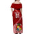 Custom Tonga Rugby Off Shoulder Maxi Dress Tongan Ngatu Pattern White Version LT01 - Polynesian Pride