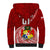 Custom Tonga Rugby Sherpa Hoodie Tongan Ngatu Pattern White Version LT01 - Polynesian Pride