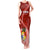 Custom Tonga Rugby Tank Maxi Dress Tongan Ngatu Pattern White Version LT01 Women Red - Polynesian Pride