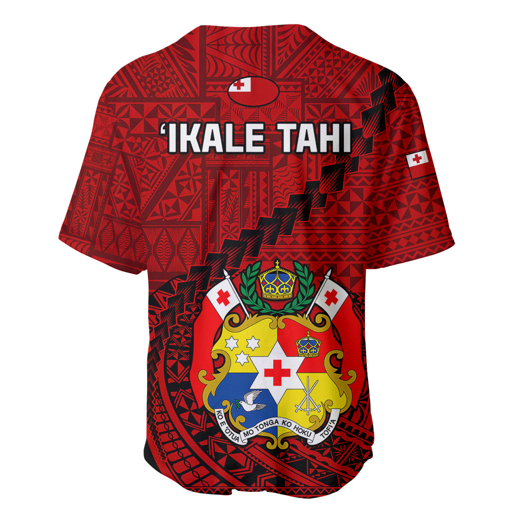 Tonga Rugby Baseball Jersey Tongan Ngatu Pattern Black Version LT01 - Polynesian Pride
