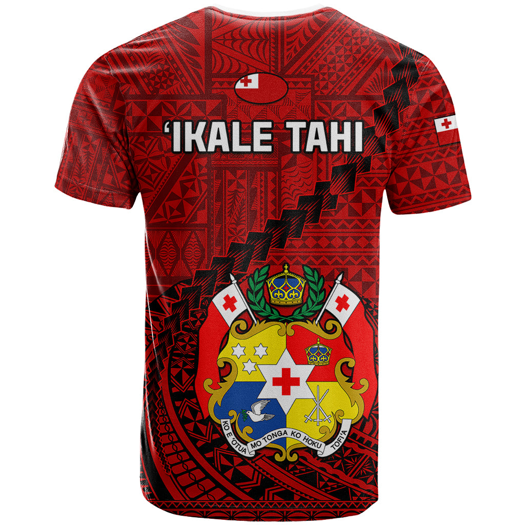 Tonga Rugby T Shirt Tongan Ngatu Pattern Black Version LT01 - Polynesian Pride
