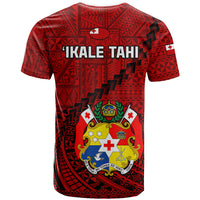 Tonga Rugby T Shirt Tongan Ngatu Pattern Black Version LT01 - Polynesian Pride