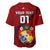 Custom Tonga Rugby Baseball Jersey Tongan Ngatu Pattern Black Version LT01 - Polynesian Pride