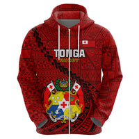 Custom Tonga Rugby Hoodie Tongan Ngatu Pattern Black Version LT01 - Polynesian Pride