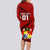 Custom Tonga Rugby Long Sleeve Bodycon Dress Tongan Ngatu Pattern Black Version LT01 - Polynesian Pride