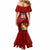 Custom Tonga Rugby Mermaid Dress Tongan Ngatu Pattern Black Version LT01 - Polynesian Pride